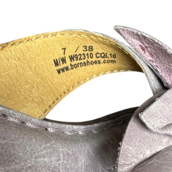 Born Lilac Purple Wedge Flower Comfortable Cushioned Sandal Size 7 - Picture 8 of 8